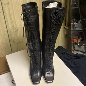 Aldo lace up knee high boots (new)